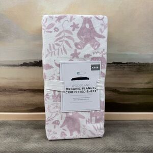 Pottery Barn Kids Woodland Flannel Organic Crib Fitted Sheet Blush NWT